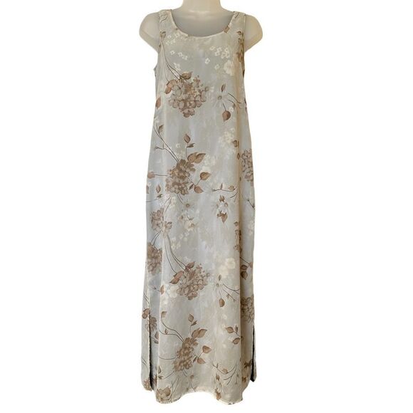 Floral Ditsy Versatile WimsyGoth Black Shift Maxi Sleeveless Boho Vintage Dress - Picture 10 of 13